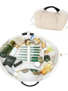 Ladies' cosmetics and makeup bag, one click organizer, toiletries drawstring bag, travel quick, convenient and easy to carry, portable storage bag, suitable for home storage, daily business trips, and student accommodation for organizing items