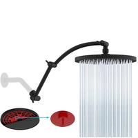 Matte Black - Fixed Shower Head with Arm