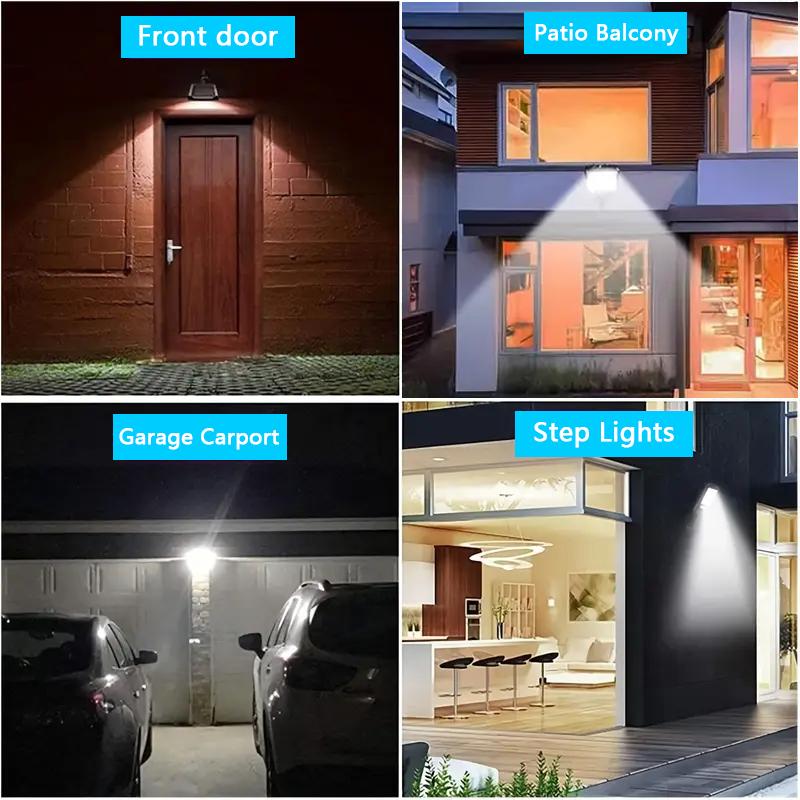 【Hot-Selling】4 Pack Solar Outdoor Waterproof LED Flood Lights, IP65 Waterproof Security Lights with 3 Lighting Modes, Wireless Solar Powered Wall Lights for Garden Patio Yard Garage Pathway
