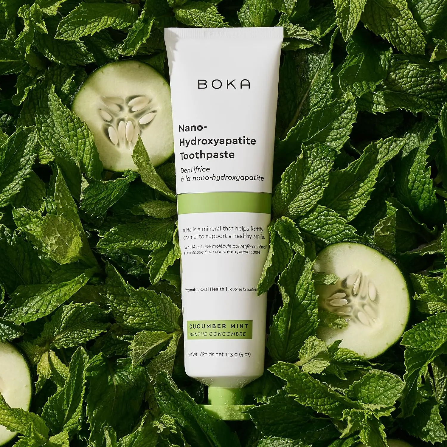 Boka Toothpaste - Fluoride Free Toothpaste, Nano Hydroxyapatite Toothpaste | Appropriate for Sensitive Teeth - Adult Oral Care - Cucumber Mint - 4 Oz, 1PK