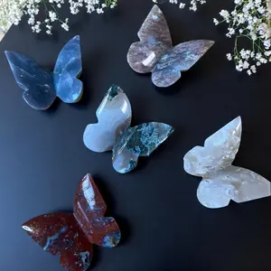 Hand Carved 3D Crystal Butterflies