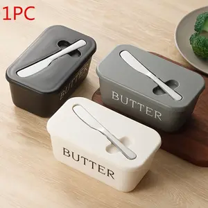 Butter Dish & Knife Set, Food Grade Butter Container with Serving Tray, Multifunctional Kitchenware Utensils for Home Hotel Restaurant
