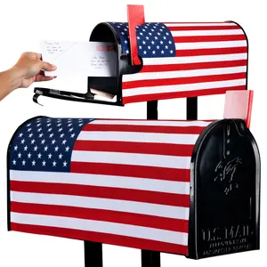 USA Mailbox Cover - Easy to Install Patriotic Mailbox Cover - Weather and UV-Resistant Magnetic Mailbox Cover with American Flag Design - Mailbox Decor Fit for 18" x 21" Standard Mailbox