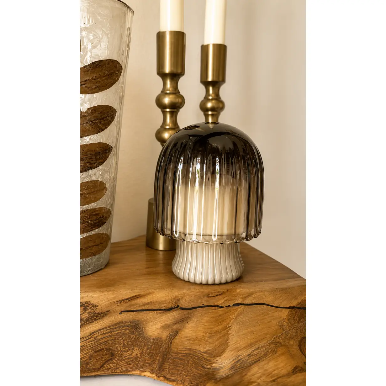 Hallo Iceland Ash Mushroom Cloche Candle
