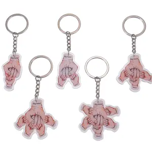 Personalized Acrylic Hand Keychain with Multiple Names
