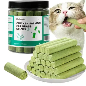 120g Cat Grass ﻿Sticks for Cats, Natural Chicken Flavored Cat Grass ﻿Sticks for Teeth Cleaning and Hairball Remedy