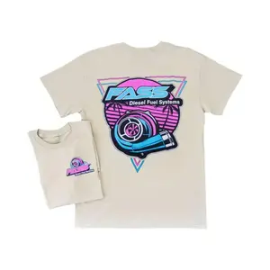 FASS Diesel Fuel Systems T-Shirt – Retro Turbo Graphic in Neon Blue and Pink, Perfect for Diesel Truck Owners and Car Enthusiasts, Unisex T-Shirt for Men and Women