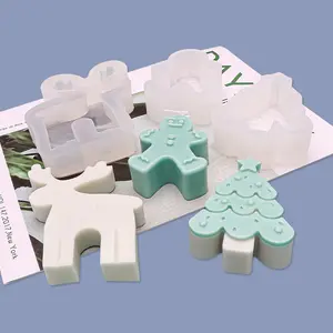 Reusable Silicone Holiday Baking Mold - Flexible, with Gingerbread Man, Christmas Tree, Reindeer Shapes