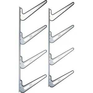Ultimate Board Sports Wall Mount Storage Rack, Heavy Duty Steel Board Stand, Rubber Padded Fingers, Store & Display Up To 4 Surfboards, Wakeboards, Snowboards, Skiis, Longboards & More