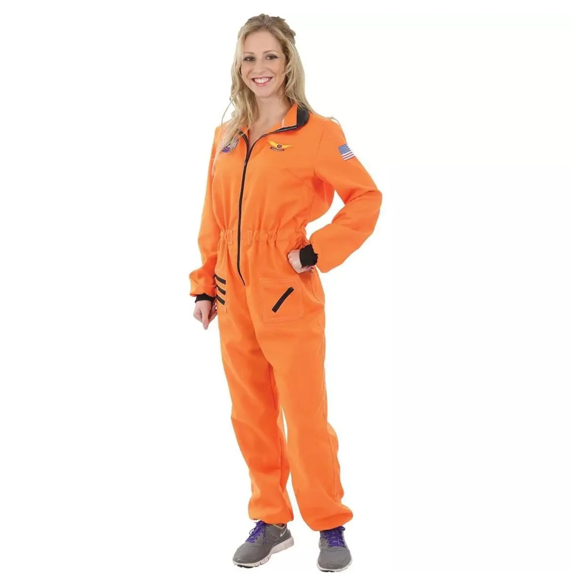 Women's Orange Space Theme Outfit, Halloween Costume for Astronaut Look & Costume Ideas, Clothes, Accessories, Trick Or Treat, Jumpsuit, Exploring