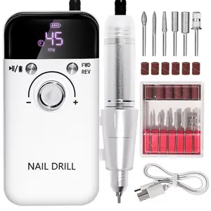 45000 RPM Cordless Electric Nail Drill Machine - Professional Portable Nail Drill Press with LCD Display, 45,000 RPM High-Speed Manicure/Pedicure Tool Kit for Home & Salon Use, - (No Adapter) - Compatible with Nail Files & Tips ,nail art kit