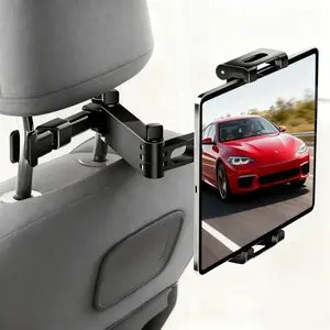3-in-1 Adjustable Car Headrest Mount with 360° Rotatable Phone & Tablet Holder - Compatible for 5.5-18.4", Perfect for Holiday Gift for Road Trips & Outdoor Activities, Travel Accessory