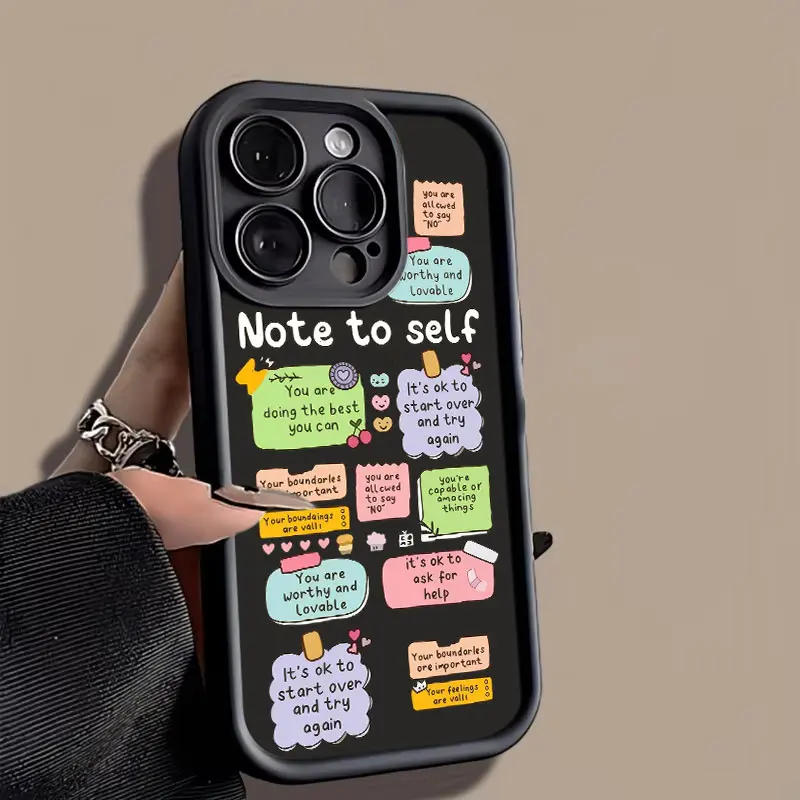 Positive Affirmation Note to self Phone Case， Healing Mental Health Style for iPhone 17 16 15 14 13 12 11 Plus Pro Max， Daily Encouragement Gift.