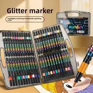 12-48 Neon Fluorescent Markers Gift Box Set, Medium Tip, Safe Non-Toxic, Ideal for Art, Graffiti, Coloring Books, DIY Crafts, Students