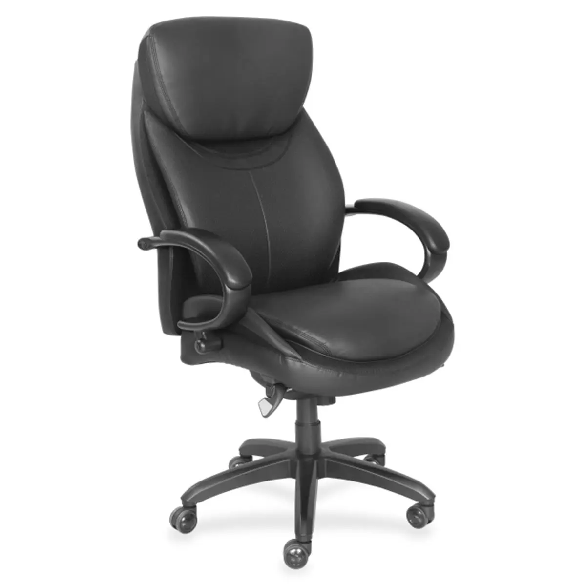 La-Z-Boy High-Back Executive Office Chair in Black Faux Leather, Adjustable Seat with Flexible Lumbar Support and Gel-Infused Memory Foam