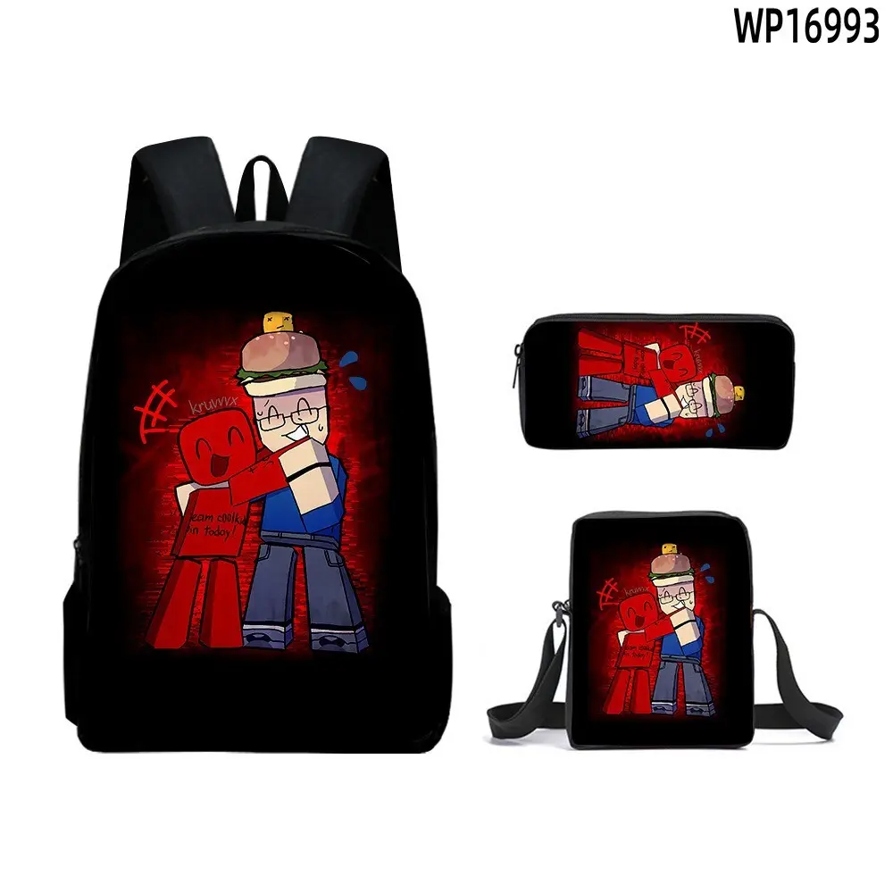 Roblox Forsaken Gubby 3-Piece Backpack Set - Cute Cartoon Backpack, Insulated Lunch Bag & Pencil Case
