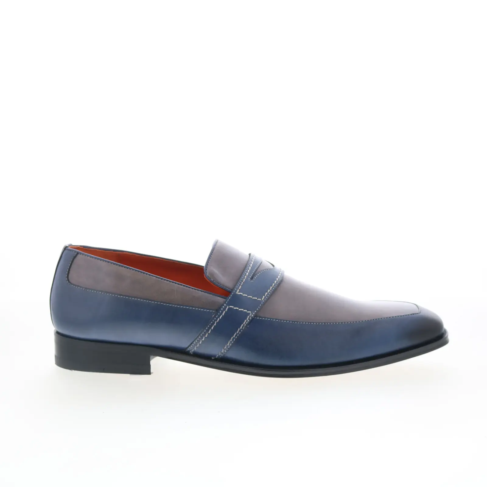 Mezlan Rocky 21160 Mens Blue Leather Loafers & Slip Ons Penny Shoes