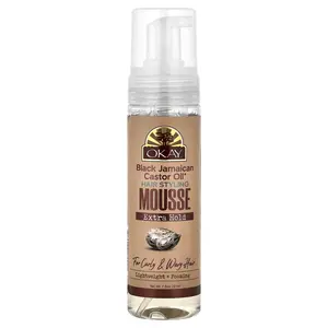 Okay Pure Naturals Black Jamaican Castor Oil®, Hair Styling Mousse, Extra Hold, For Curly & Wavy Hair, 7.5 oz (221 ml)