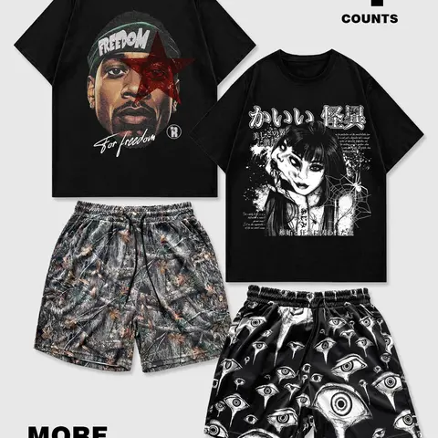 Men's Regular Fit Letter Print Short Sleeve Tee & Shorts Set, Casual Round Neck T-shirt & Shorts, Men's Two-piece Outfits for Daily Wear Matching Sets