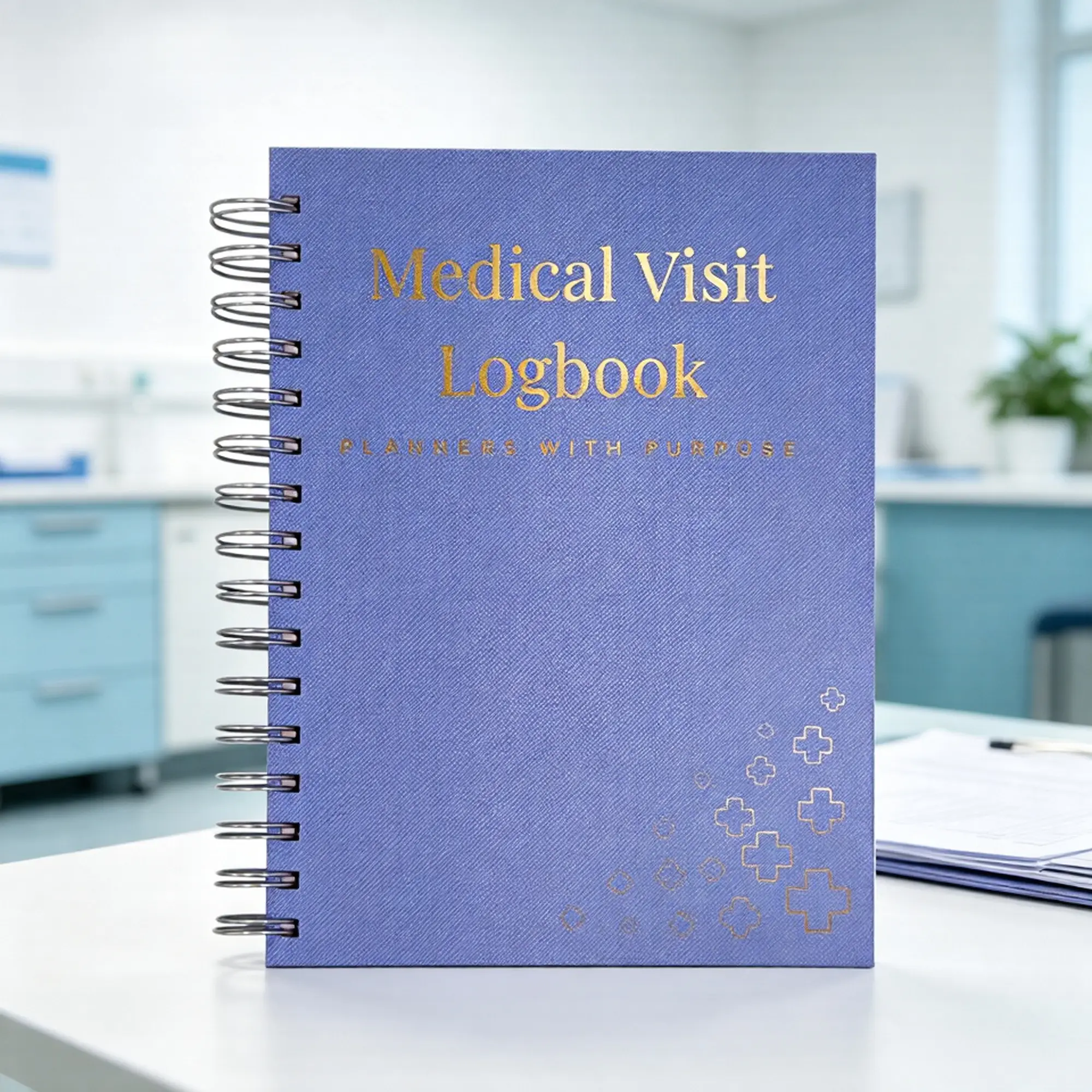 Medical Visit Logbook Planner, Large A5 Spiral Bound - Doctor Appointment Tracker, Medication & Symptom Journal, Medical History Organizer with Storage Pockets for Chronic Illness Management