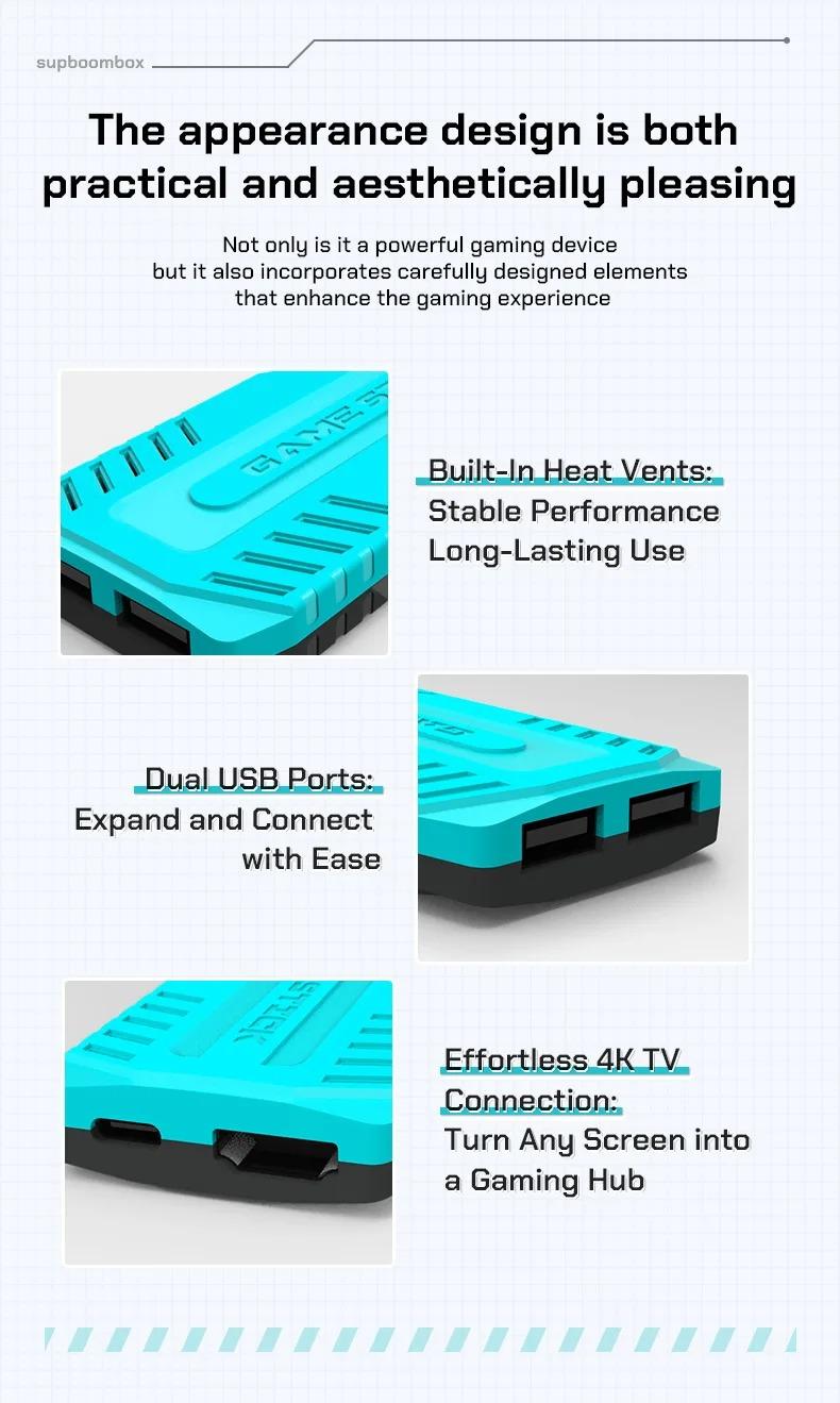 Wireless Game Stick Retro Gaming Console S905 128G 50,000+ Games Support 40+ Classic Emulators For PS1/PSP 4K HDMI Kid Gifts