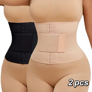 2 Pack Waist Trainer for Women Corset Shapewear Tummy Control Waist Cincher Underbust Postpartum Girdle Body Shaper