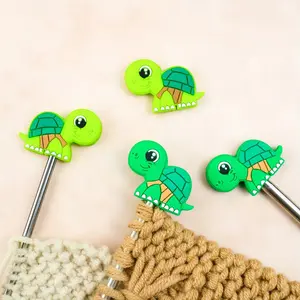 2PCS Knitting Tools, Cute Turtle Knitting Needle Stoppers, Straight Needle Anti-Slip Covers, Cute Needle Caps, Sweater Needle Tip Covers, One Pair, Two-Color Turtles, Knitting Accessories, Crochet Needle Protectors, Anti-Falling Off for Knitting Needles &