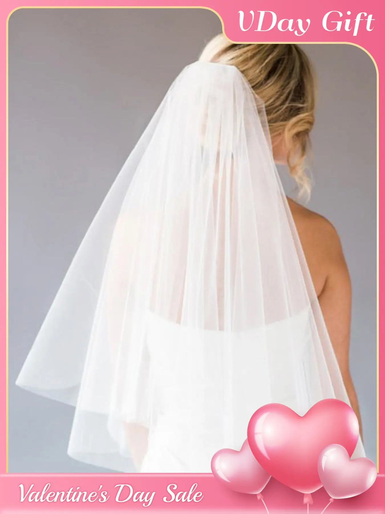 Simple Double Layer Wedding Veil Trailing Veil with Hair Comb Bridal Accessories for Women Wedding Veils for Brides