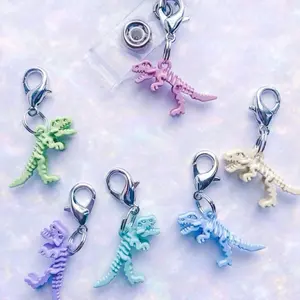Dinosaur Charm - Cute Cartoon Dinosaur Charms for Bag Decoration, Badge Reel Charm