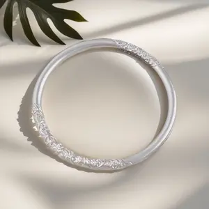 Solid Silver s999 bracelet Sterling Silver bracelet Ladies Closed-mouth bracelet for Girlfriend for Mom Birthday holiday gift Silver weight 33 g /1.16 oz