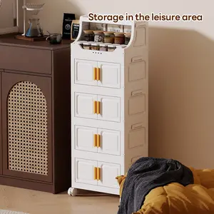 45cm*27cm Plastic Storage Cabinet Organizer, 2-6 Layers, Wheel-Mounted, Space-Saving, Durable Design, Ideal for Baby Clothes, Cosmetics, Collectibles