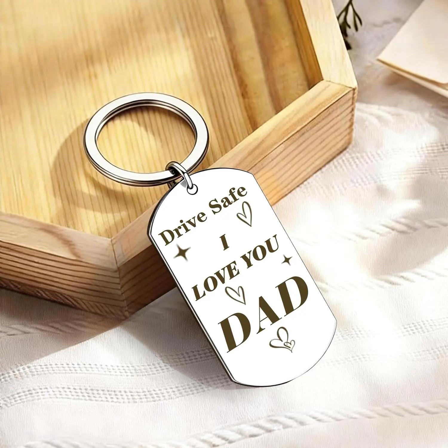 Fathers Day Gift for Dad from Daughter Son, Dad Papa Birthday Gifts Drive Safe Keychain for Him Fathers Day Gift for Husband from Wife Cool Men Gifts Ideas