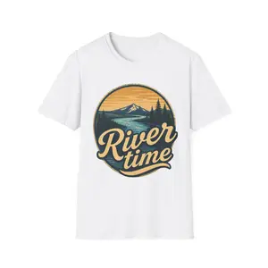River Time graphic T-Shirt | Vintage Mountain River design