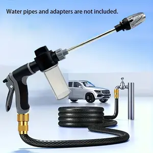 Portable High Pressure Car Wash Gun, Garden Hose Nozzle, Gardening Watering Soft Tube Sprayer, Home Cleaning Tool, Long Handle Spray Gun, Car Foam Sprayer
