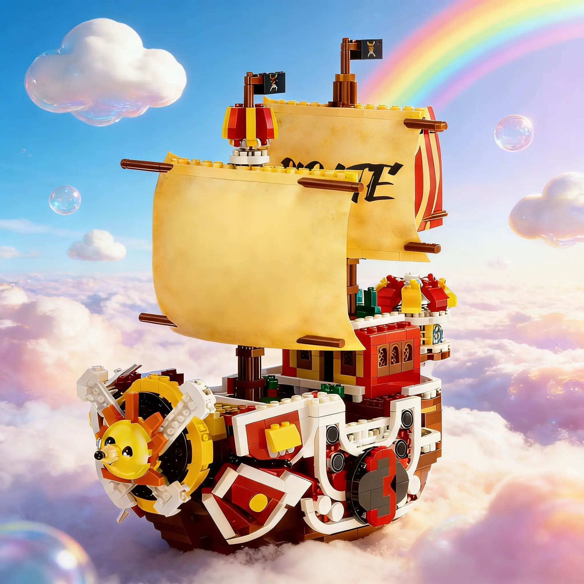 Great Voyage Sun Pirate Ship Building Block Model, Retro Nautical Theme High Fidelity, Educational Stress Relief Puzzle, Desk Decoration Gift