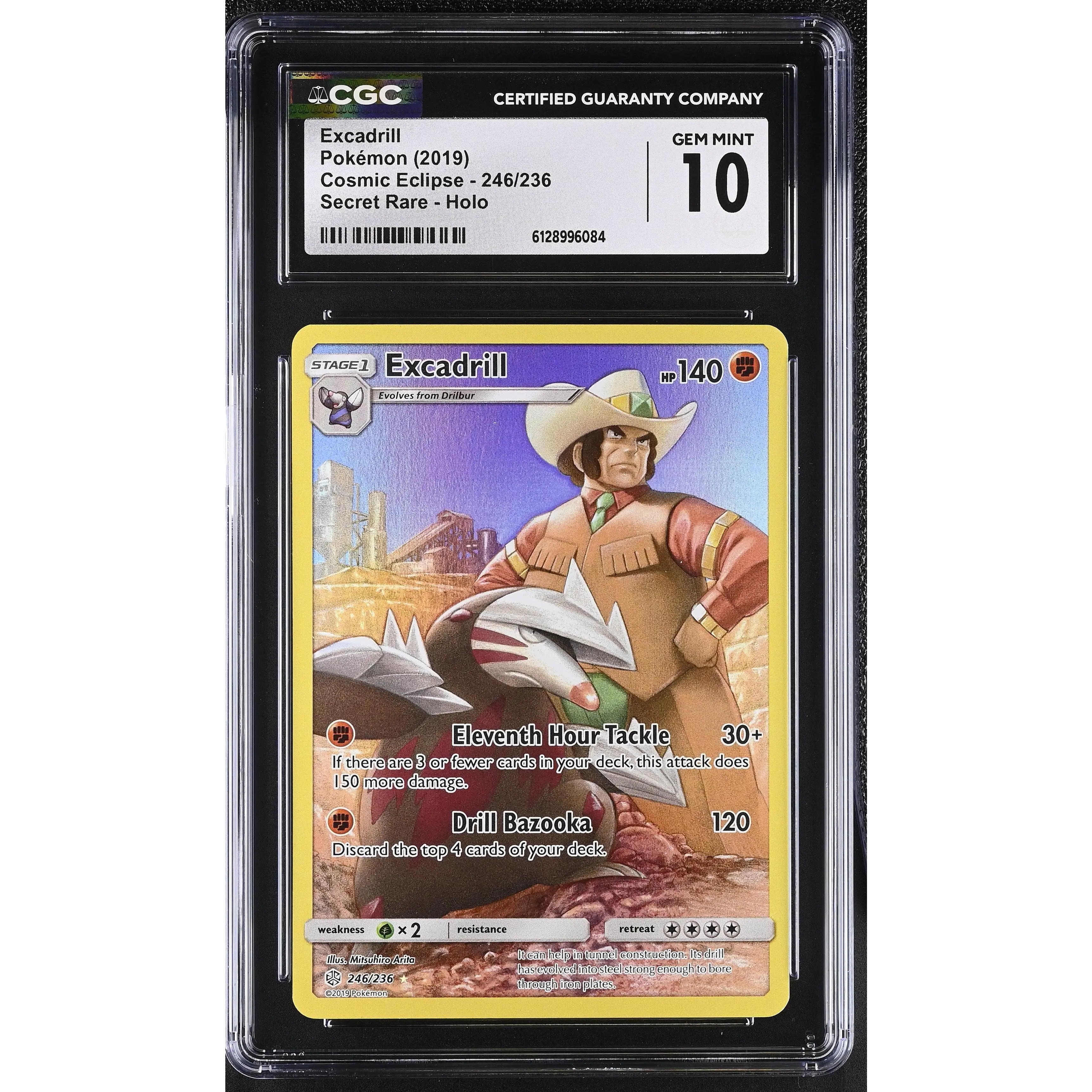 POKEMON TCG: COSMIC ECLIPSE - EXCADRILL - 246/236 (SECRET RARE - HOLO) (ENGLISH) (GRADED / CGC 10) (📌 CONDITION 9.5)