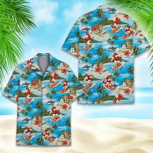 Jesus Surfing Hawaiian Shirt Men Women Youth, Funny Christian Beach Shirt, Summer Tropical Button Up, Religious Surf Aloha Shirt Gift