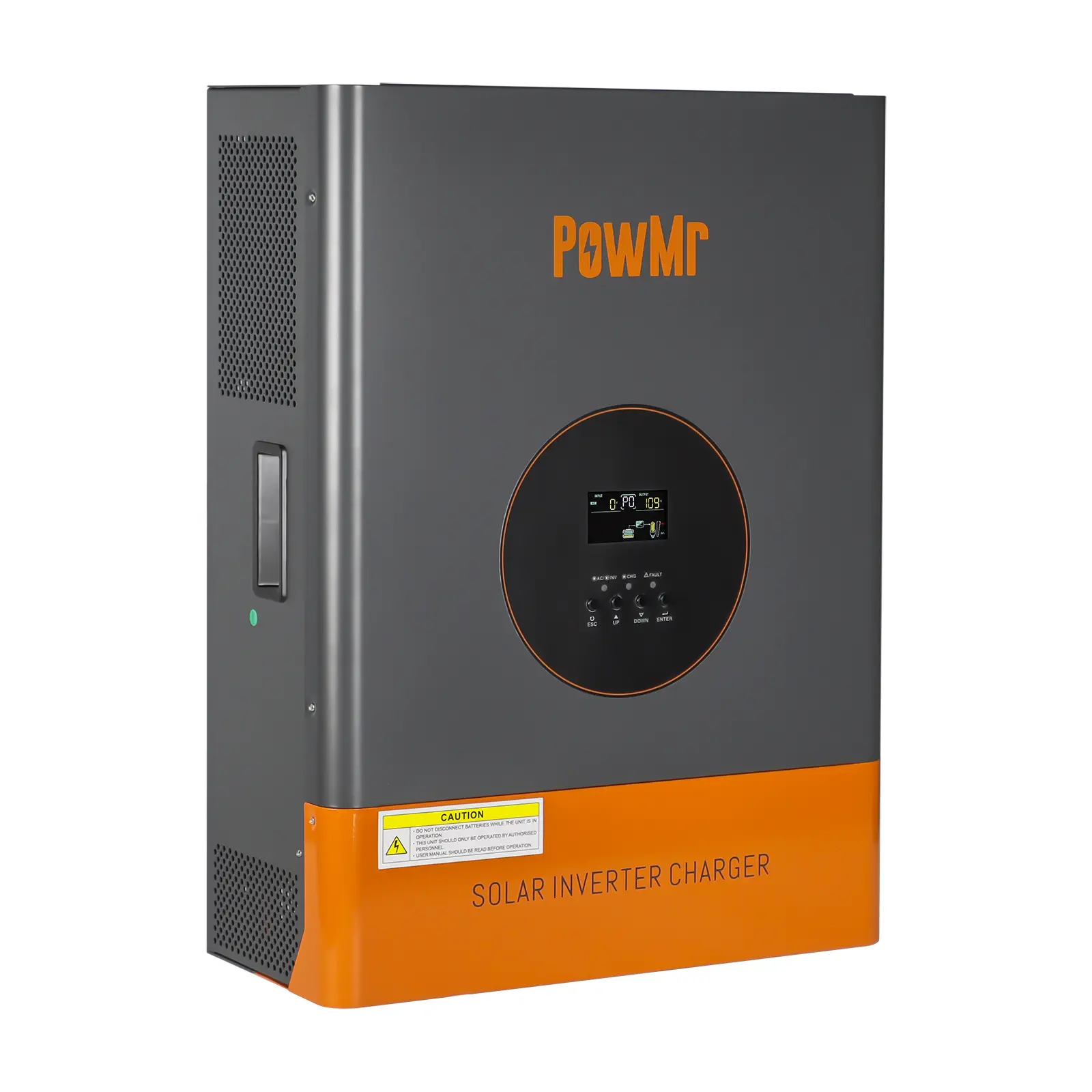 PowMr 10KW 48V Low Frequency Hybrid Solar Power Inverter, 110V/220V Split Phase Off Grid, 120A MPPT Home Solar Charge Controller, 105V Max PV, LCD Display, Multi-Battery Compatible, Father's Day Gift Idea, 3 Charge Modes