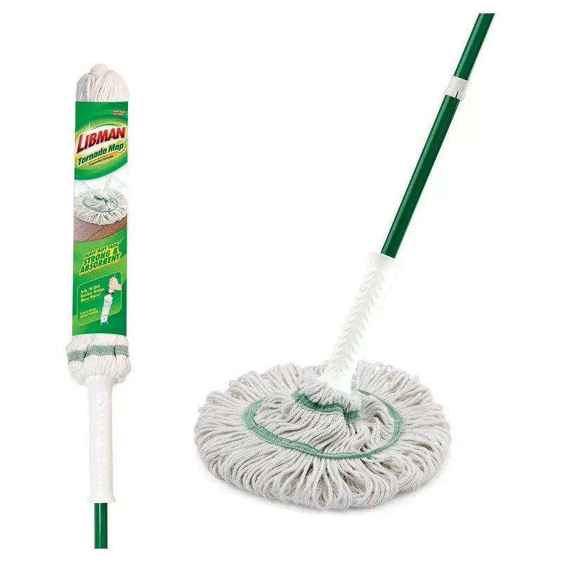 Libman White Tornado Twist Mop: Non-Abrasive Steel Handle, Multipurpose Floor Cleaning, Laminate And Tile Compatible