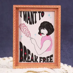 1PC Funny Network Meme Fridge Magnet, Fun Refrigerator Magnet, Refrigerator Decorating Magnet, I Want to Break Free, for Study Room, Living Room, Kitchen, Bedroom, Office