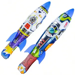 Kids Rocket Balloon Toy Set, Inflatable Space Rocket Launcher With Pump, Outdoor Flying Toy For Boys Girls, Easy Assembly & Design Fun Imagination
