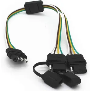 4 Way Y-Splitter Plug Universal for Tailgate Light Bar and Trailer Lights Plug & Play Adapter Extension Harness Wiring Plug 4 Pin Connectors (1) (1)