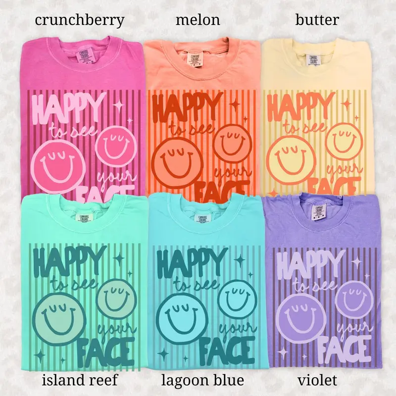 Comfort Colors Teacher Shirt, Happy To See Your Face, Back to School Gift