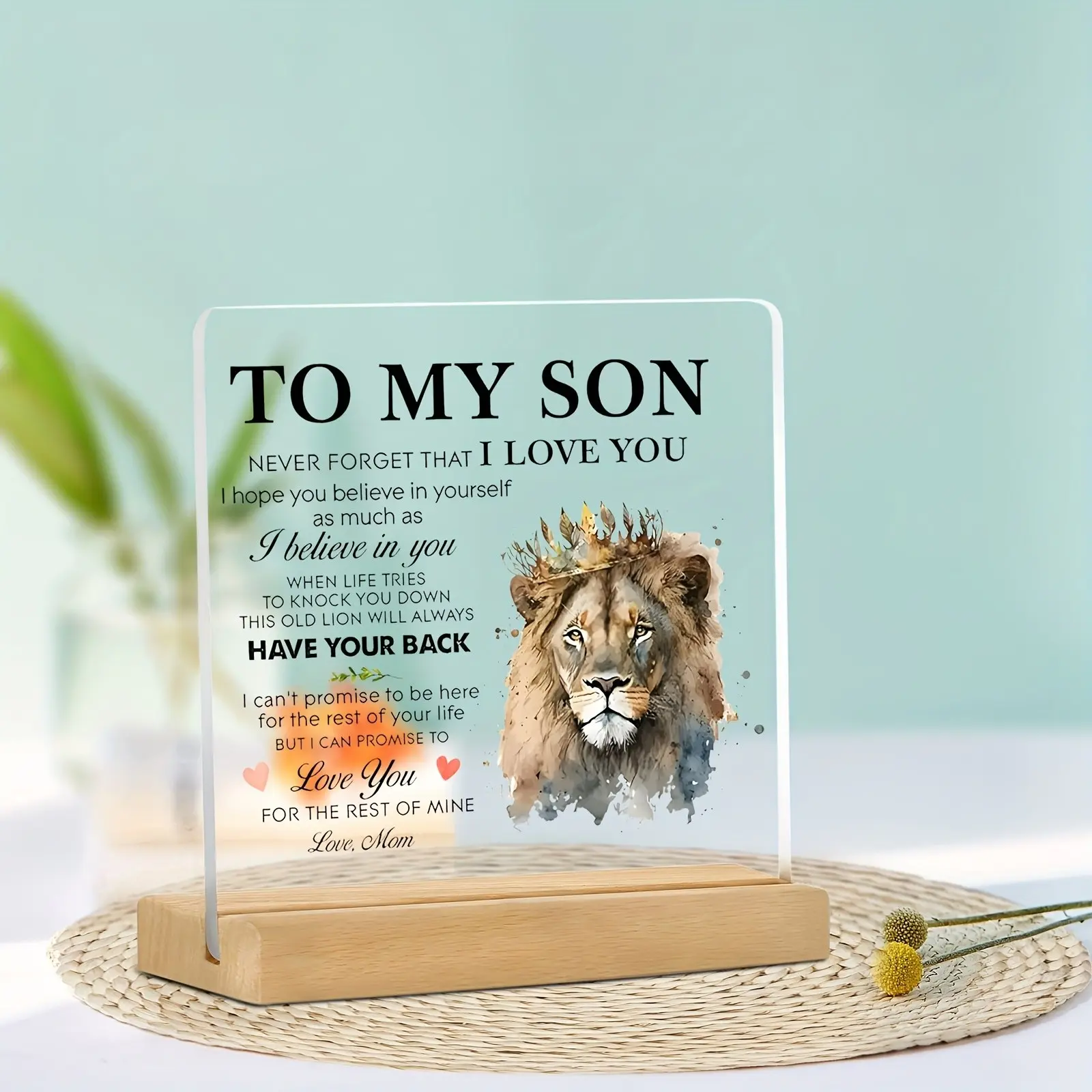 Acrylic Desk Medal for My Son, Lion Pattern, Modern Style, Multi-Functional Decorative Badge, Ideal for Home and Office, Birthday and Graduation Gift