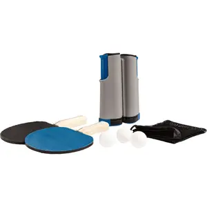 Table Tennis: Ping Pong Paddles, Balls, and Portable Net & Post Set To Go, 10.1"L x 10.1"W x 3.2"H