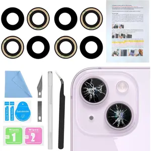 2 count   Rear Camera Lens Glass Replacement for  14 and 14 Plus Camera Glass Lens Replacement with Pre-Installed Adhesive + Repair Tool Kit + Installation Manual