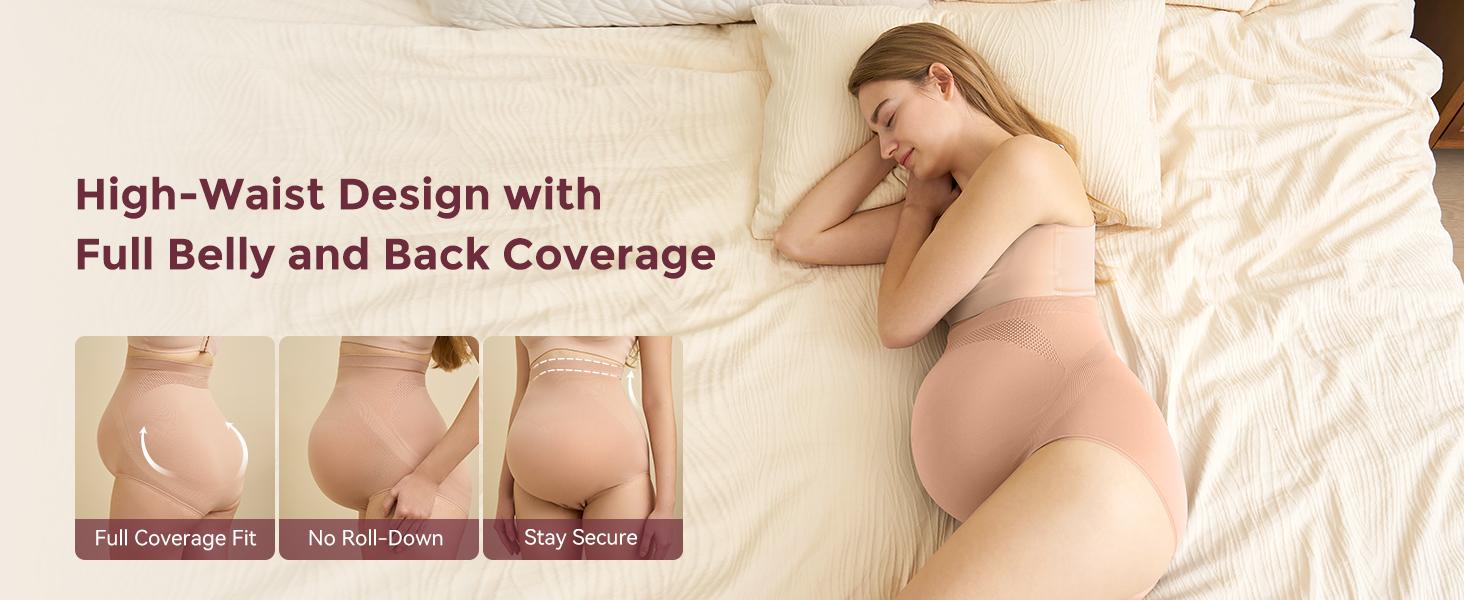 【Summervibes 】Momcozy Women's Maternity High Waist Underwear Pregnancy Seamless Soft Belly Support Panties Over Bump 3 Pack - 5 Pack tiktok shop maternity  undies