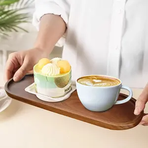Wooden Oval Serving Tray, Multi-Functional Kitchen Accessory, Kitchenware, Ideal for Coffee, Desserts, Sushi, Candy, Decorative Tea Tray, Storage Tray