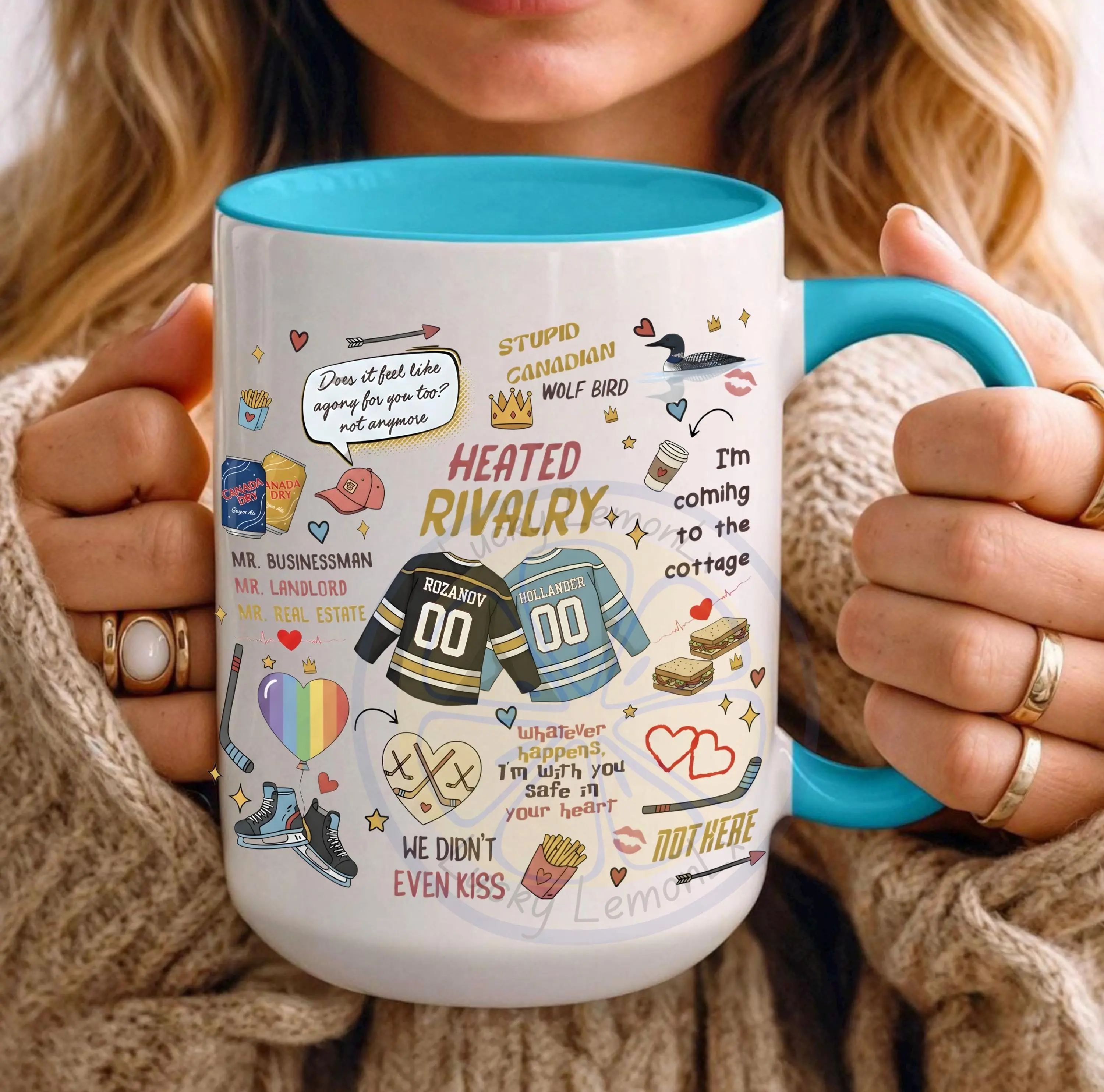 Heated Rivalry Mug, Ilya Rozanov Shane Hollander Hockey Romance Gift, BookTok Merch, Stupid Canadian Wolf Bird,I'm Coming To The Cottage Cup