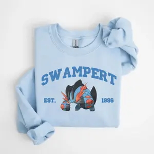 Mega Swampert Sweatshirt, Pkm Characters Sweatshirt, Anime Shirt